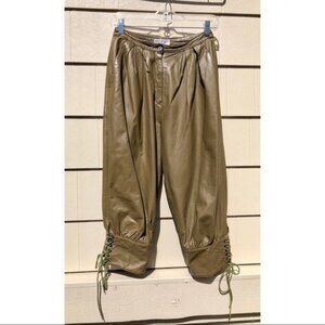 Vintage 70s Fenn Wright Manson Leather Pleated Harem Pant Capri